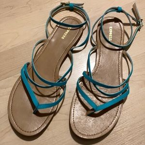 Express Teal Strappy Sandals